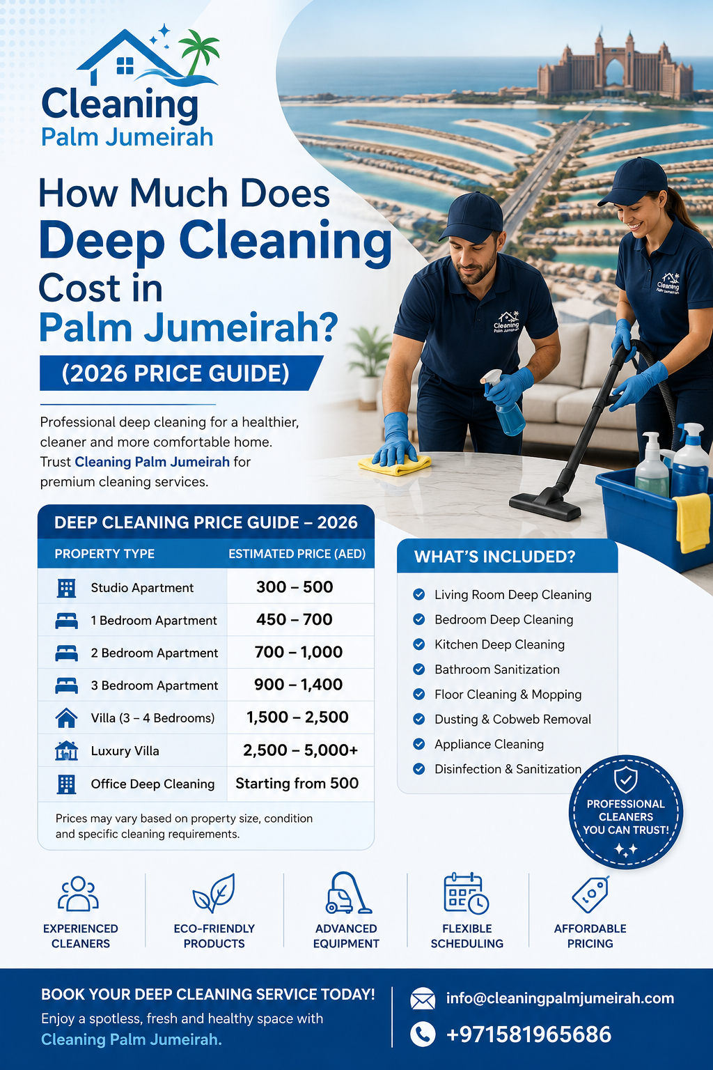 How Much Does Deep Cleaning Cost in Palm Jumeirah? (2026 Price Guide)