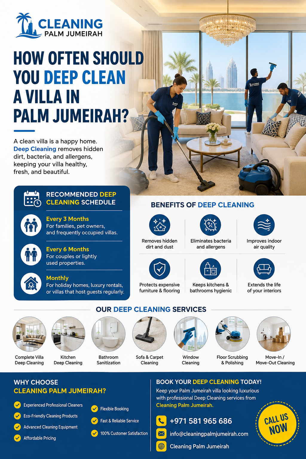 How Often Should You Deep Clean a Villa in Palm Jumeirah? | Cleaning Palm Jumeirah